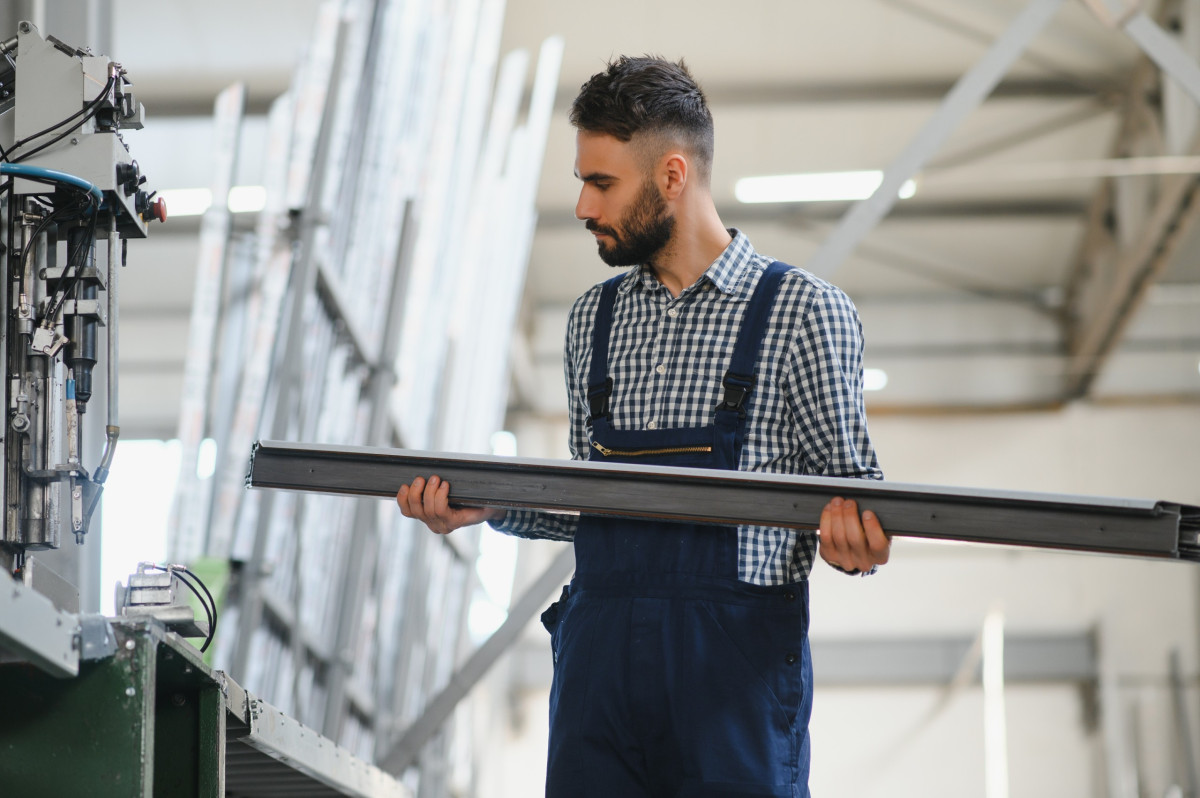 Worker selecting specific panel