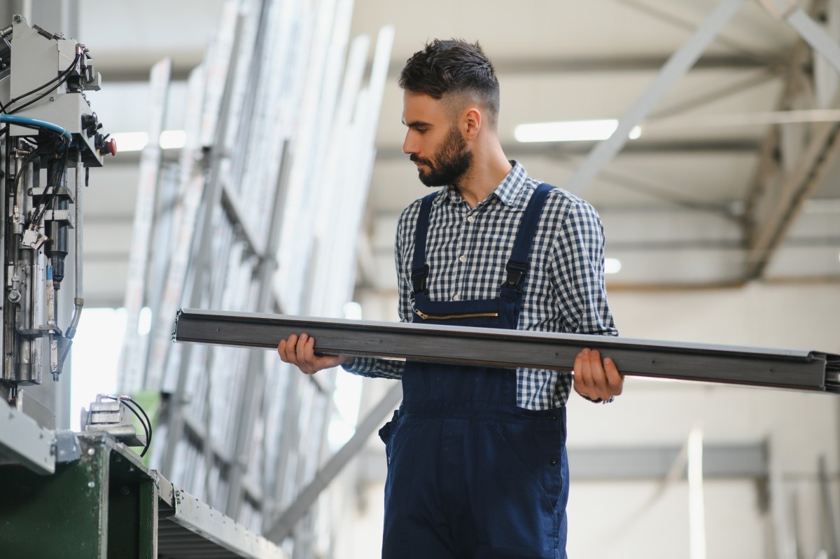 Worker selecting specific panel